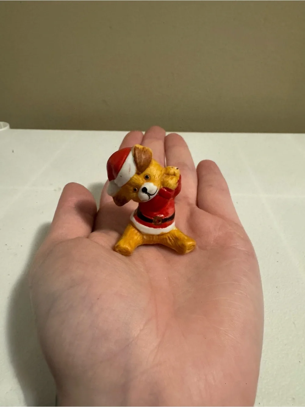 Vintage Christmas Tiny Santa Dog